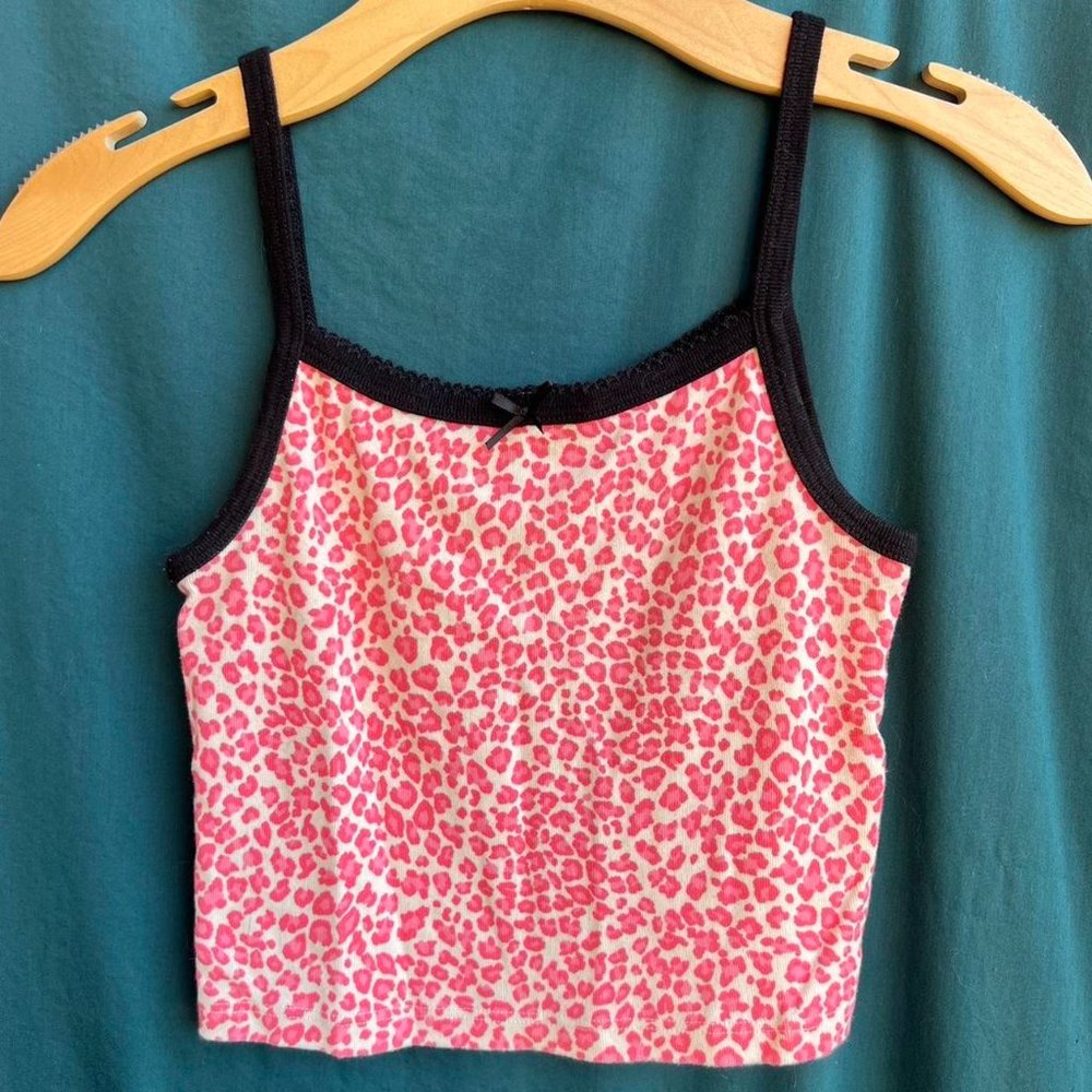 Brandy Melville Pink Leopard Print Cami